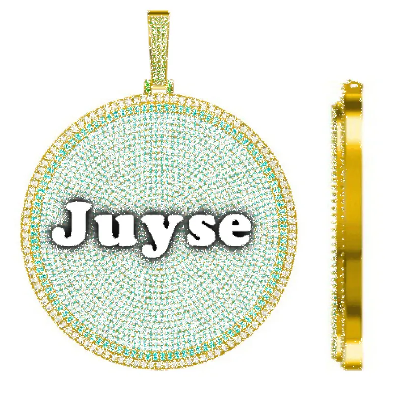 CUSTOM LETTER NECKLACE 3D BIG DISC sold by The GUU Shop