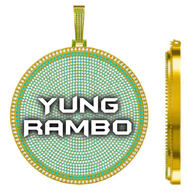 CUSTOM LETTER NECKLACE 3D BIG DISC sold by The GUU Shop