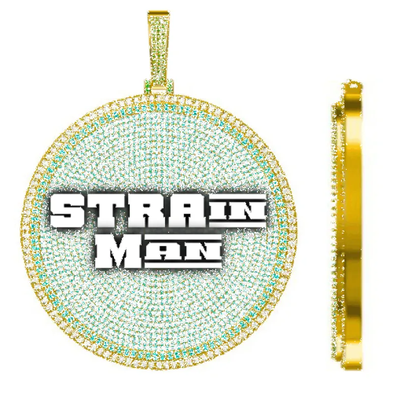 CUSTOM LETTER NECKLACE 3D BIG DISC made by The GUU Shop