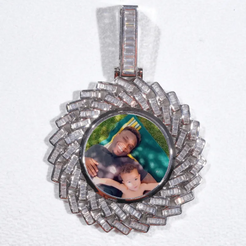 Large 3D Baguette Custom Picture Pendant sold by The GUU Shop