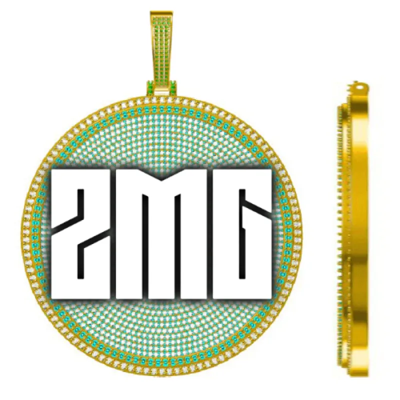 CUSTOM LETTER NECKLACE 3D BIG DISC made by The GUU Shop