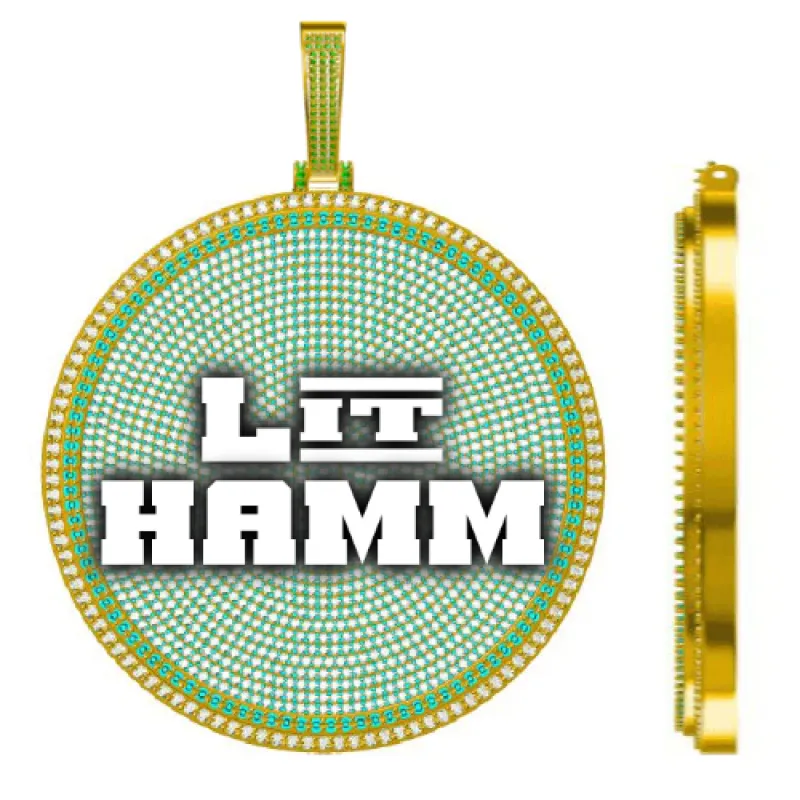 CUSTOM LETTER NECKLACE 3D BIG DISC sold by The GUU Shop