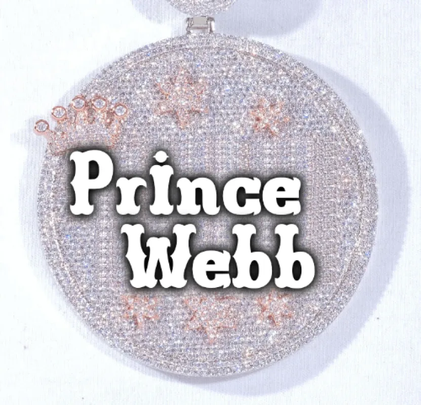 CUSTOM LETTER NECKLACE 3D BIG CROWN DISC sold by The GUU Shop