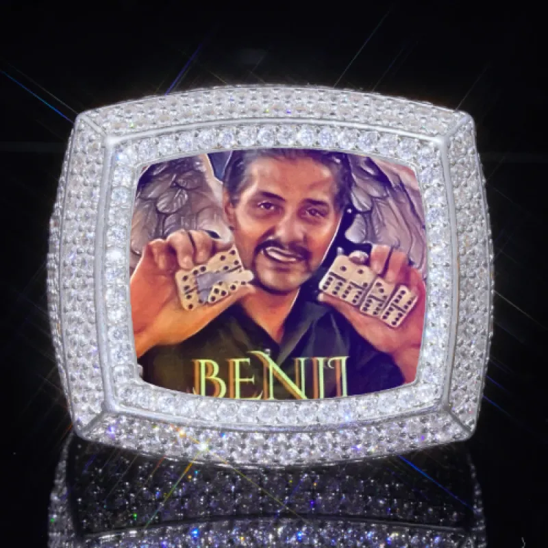 3D CUSTOM PICTURE ICED RING sold by The GUU Shop