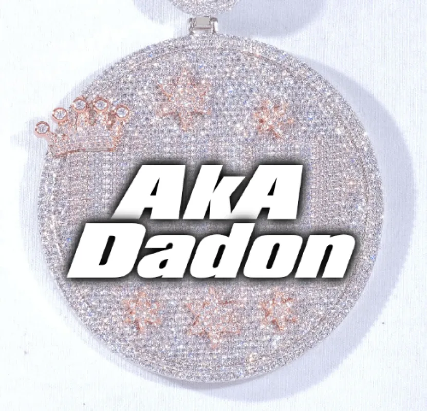 CUSTOM LETTER NECKLACE 3D BIG CROWN DISC sold by The GUU Shop