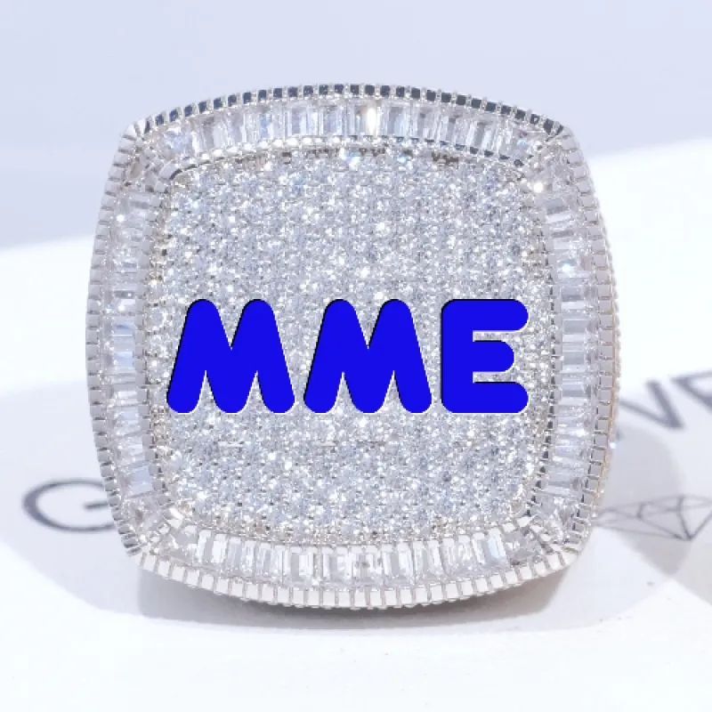 CUSTOM LETTER 3D ICED RING sold by The GUU Shop