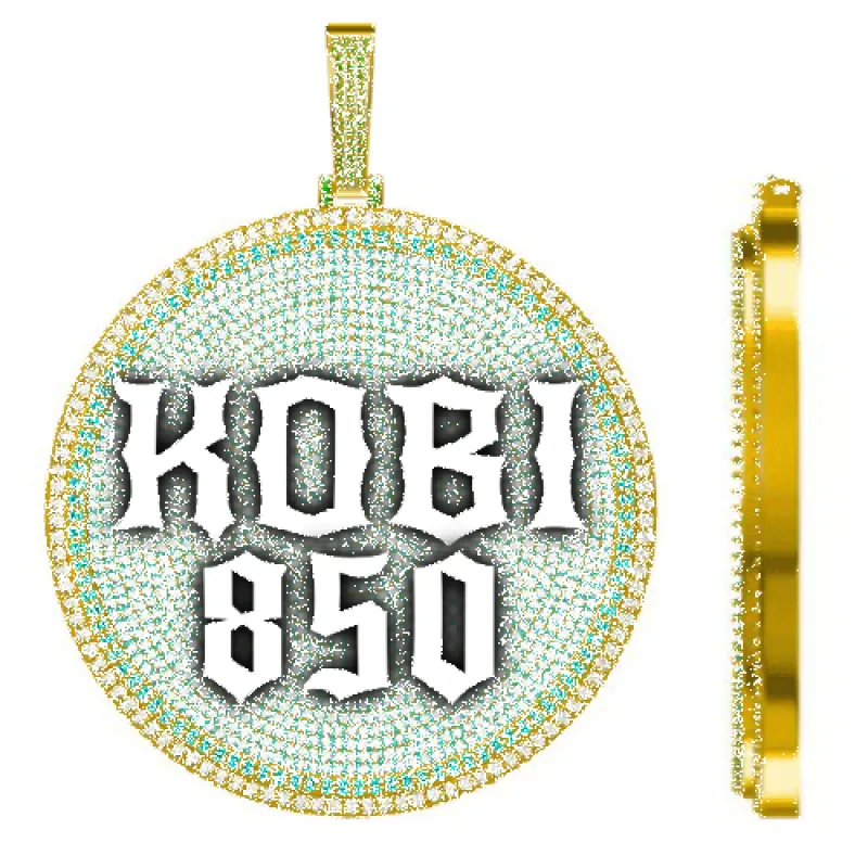 CUSTOM LETTER NECKLACE 3D BIG DISC sold by The GUU Shop