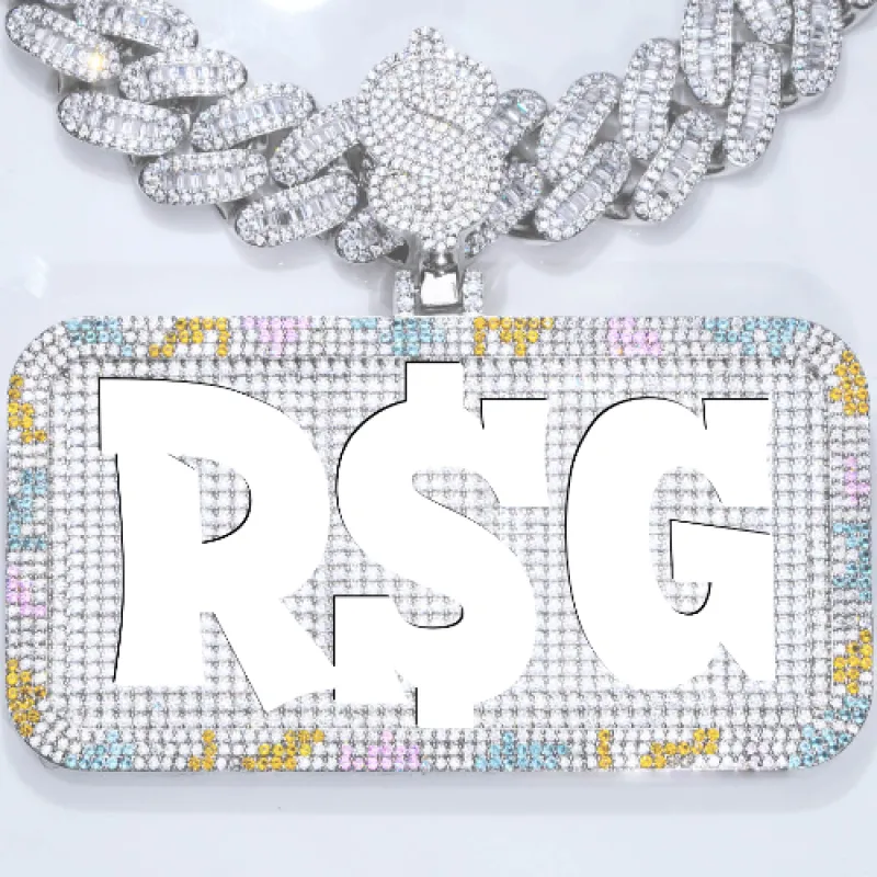 CUSTOM LETTER NECKLACE 3D COLORFUL SQUARE sold by The GUU Shop