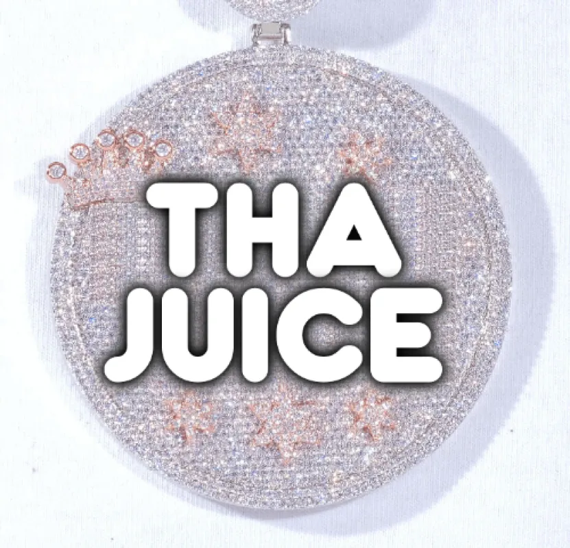 CUSTOM LETTER NECKLACE 3D BIG CROWN DISC sold by The GUU Shop