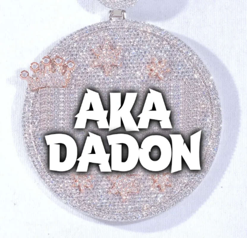 CUSTOM LETTER NECKLACE 3D BIG CROWN DISC sold by The GUU Shop