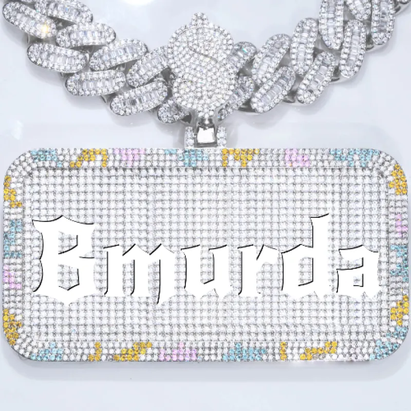 CUSTOM LETTER NECKLACE 3D COLORFUL SQUARE sold by The GUU Shop