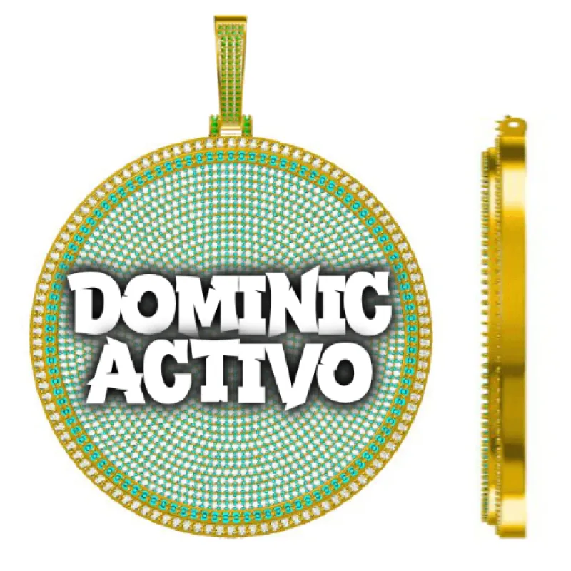 CUSTOM LETTER NECKLACE 3D BIG DISC sold by The GUU Shop