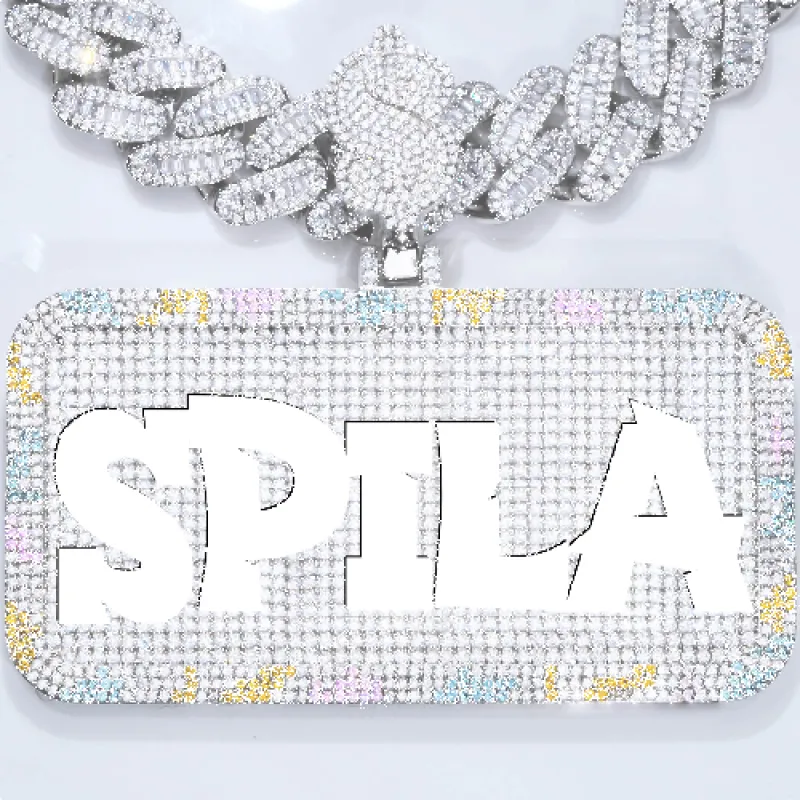 CUSTOM LETTER NECKLACE 3D COLORFUL SQUARE sold by The GUU Shop