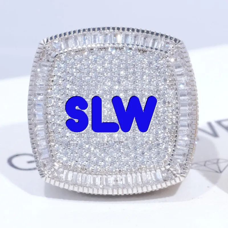 CUSTOM LETTER 3D ICED RING sold by The GUU Shop