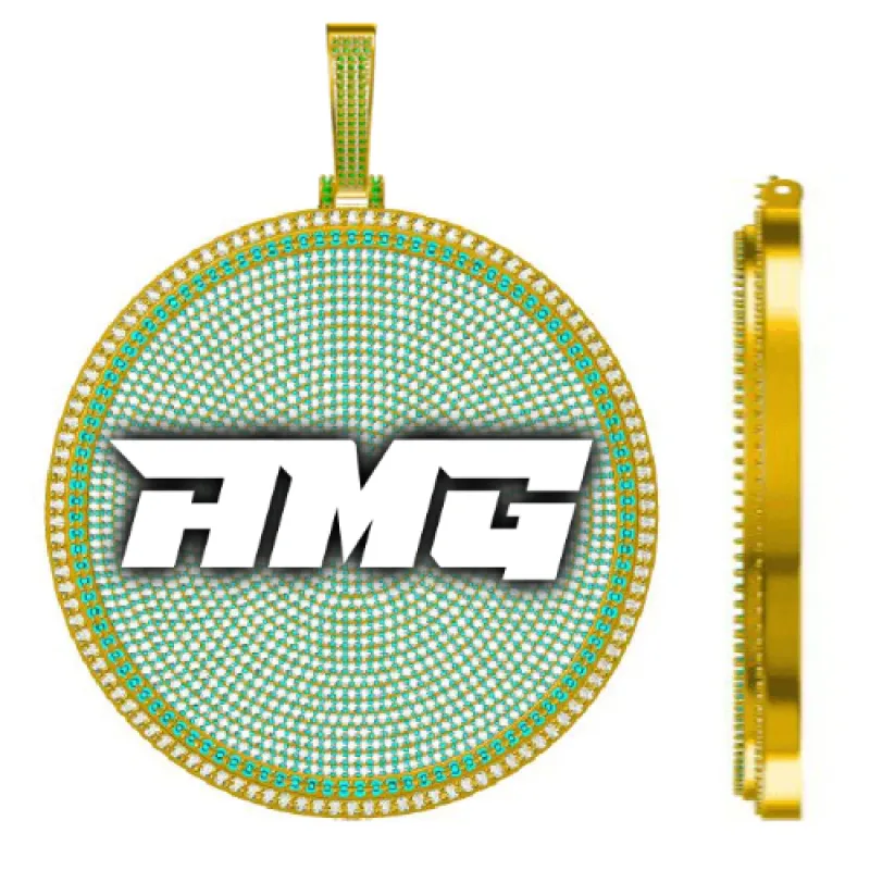 CUSTOM LETTER NECKLACE 3D BIG DISC sold by The GUU Shop