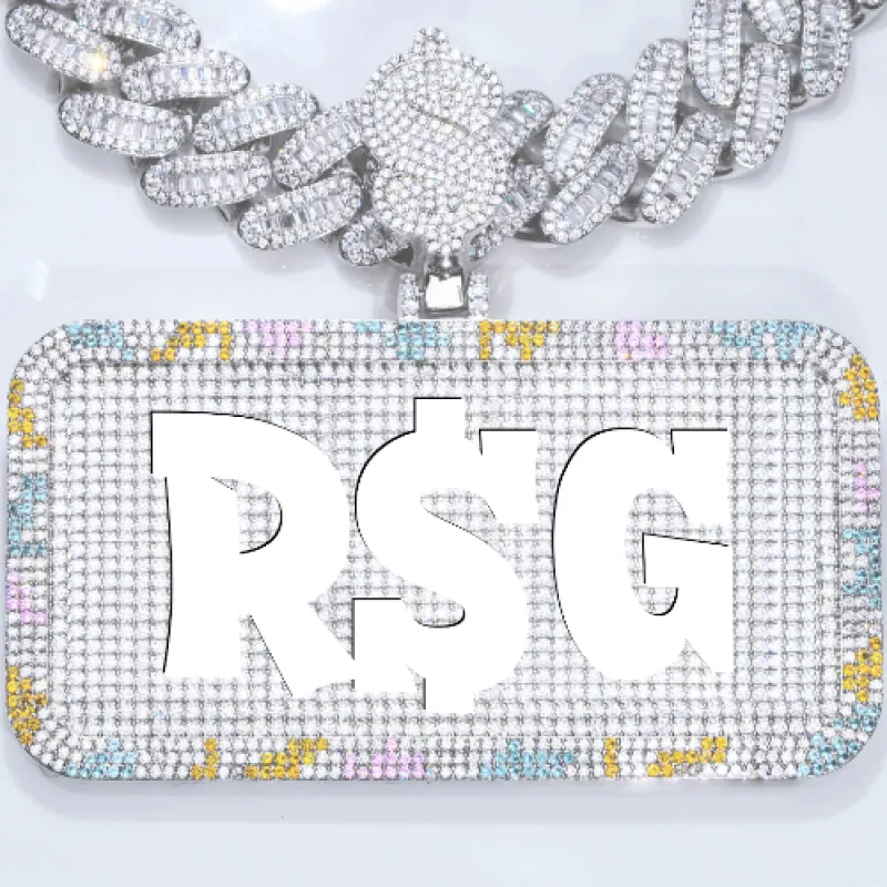 CUSTOM LETTER NECKLACE 3D COLORFUL SQUARE sold by The GUU Shop