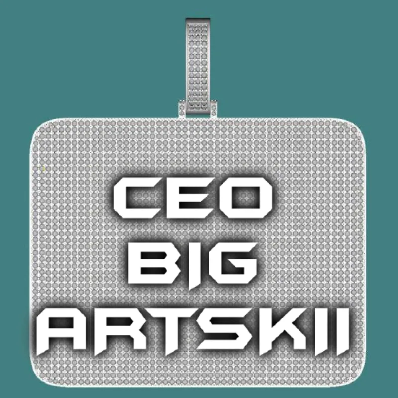 CUSTOM LETTER NECKLACE 3D BIG SQUARE made by The GUU Shop