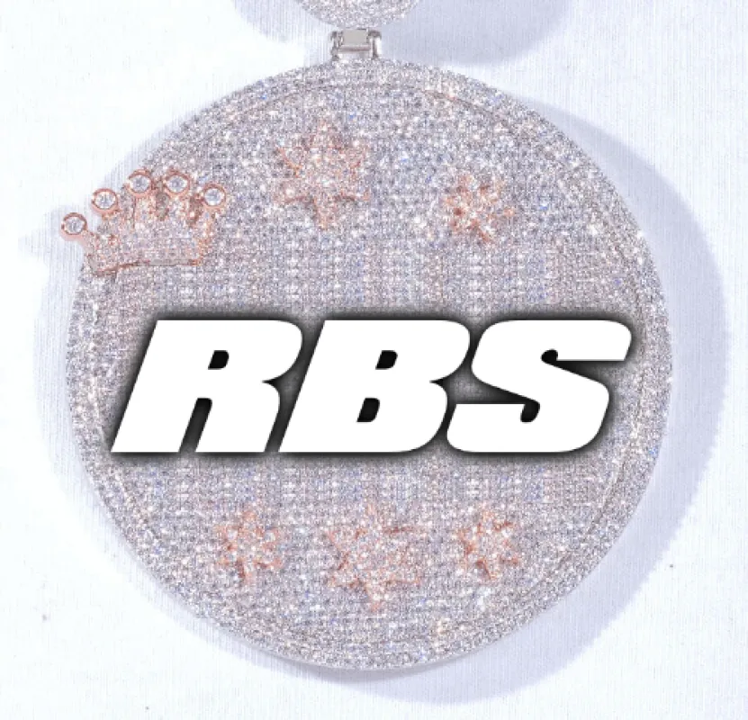 CUSTOM LETTER NECKLACE 3D BIG CROWN DISC made by The GUU Shop