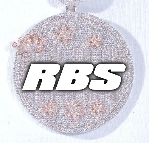 CUSTOM LETTER NECKLACE 3D BIG CROWN DISC sold by The GUU Shop