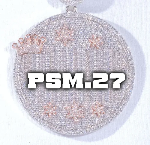 CUSTOM LETTER NECKLACE 3D BIG CROWN DISC sold by The GUU Shop