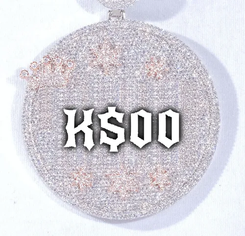 CUSTOM LETTER NECKLACE 3D BIG CROWN DISC sold by The GUU Shop