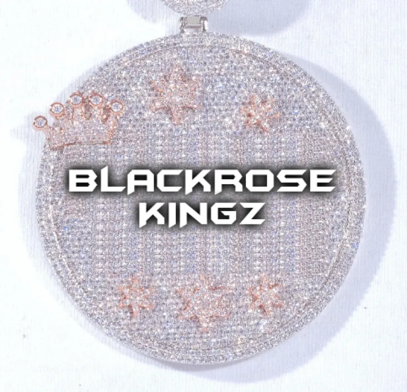 CUSTOM LETTER NECKLACE 3D BIG CROWN DISC sold by The GUU Shop