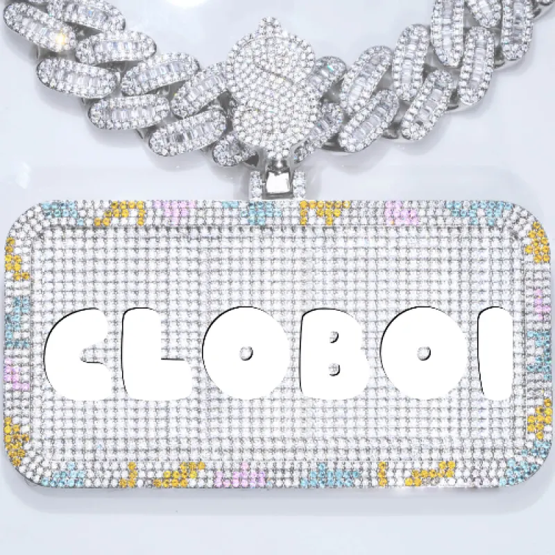 CUSTOM LETTER NECKLACE 3D COLORFUL SQUARE sold by The GUU Shop