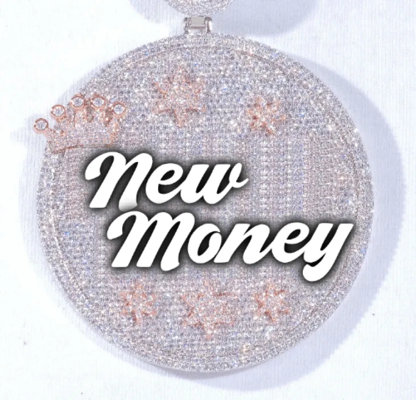 CUSTOM LETTER NECKLACE 3D BIG CROWN DISC sold by The GUU Shop