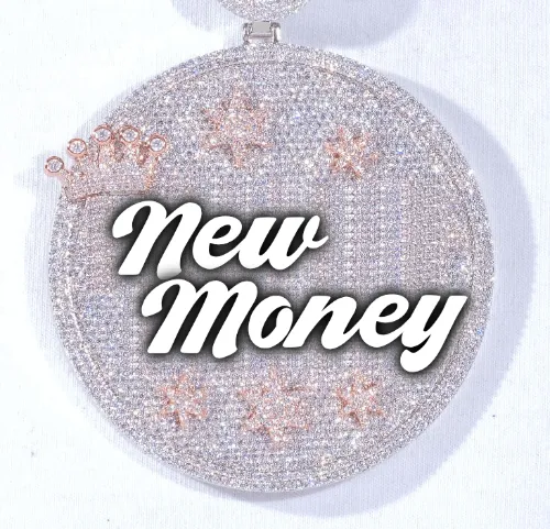 CUSTOM LETTER NECKLACE 3D BIG CROWN DISC sold by The GUU Shop