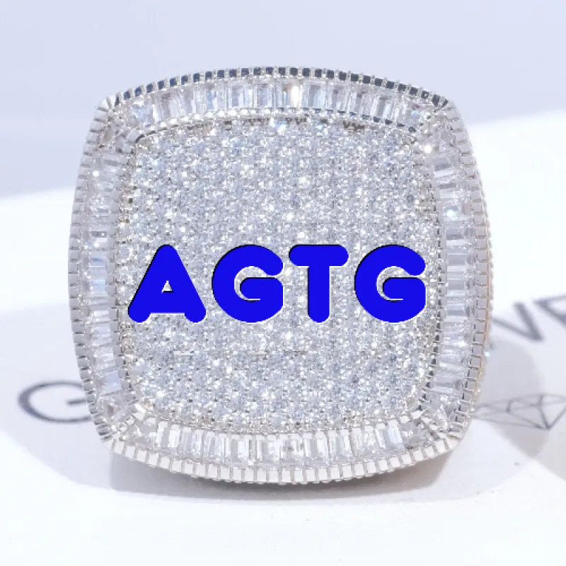 CUSTOM LETTER 3D ICED RING sold by The GUU Shop