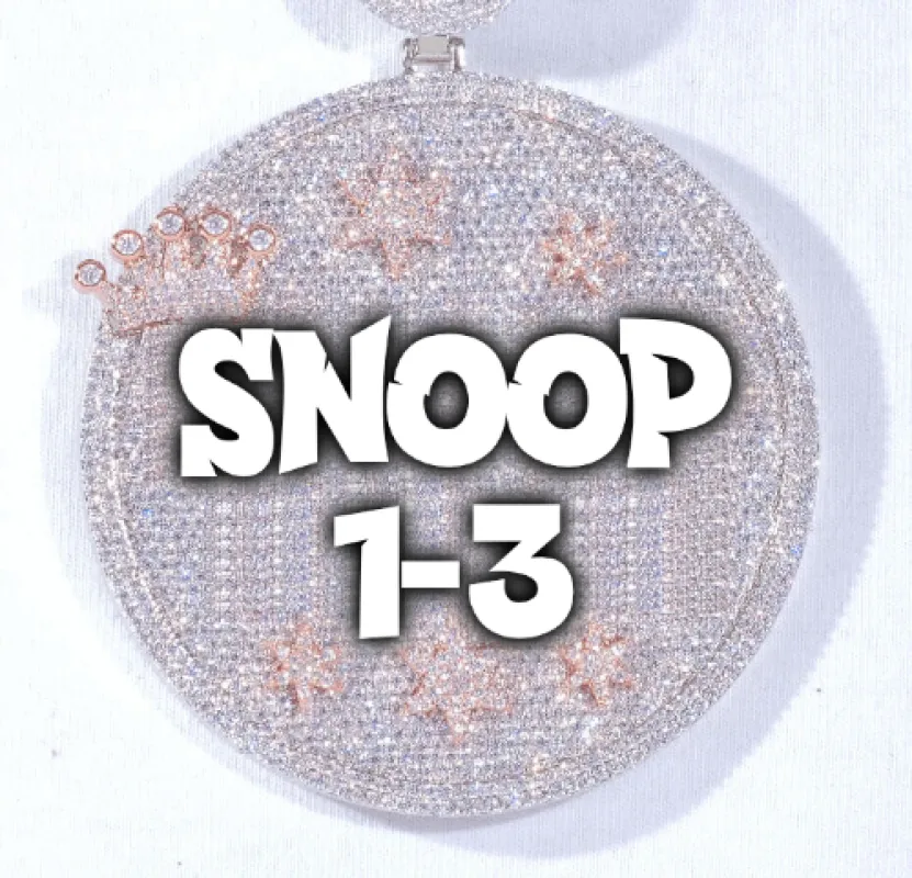 CUSTOM LETTER NECKLACE 3D BIG CROWN DISC sold by The GUU Shop