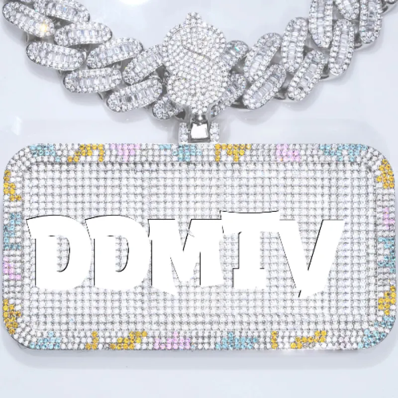 CUSTOM LETTER NECKLACE 3D COLORFUL SQUARE sold by The GUU Shop