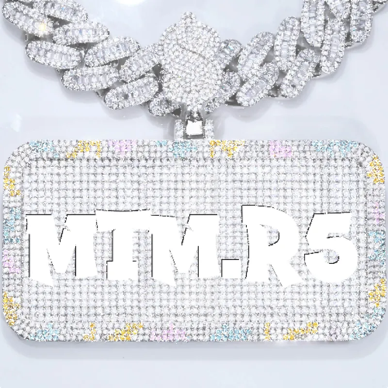 CUSTOM LETTER NECKLACE 3D COLORFUL SQUARE sold by The GUU Shop