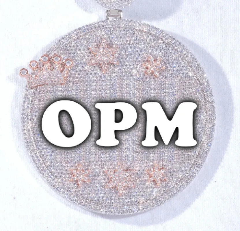 CUSTOM LETTER NECKLACE 3D BIG CROWN DISC sold by The GUU Shop