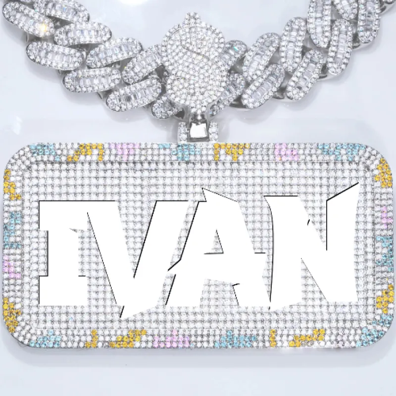 CUSTOM LETTER NECKLACE 3D COLORFUL SQUARE sold by The GUU Shop