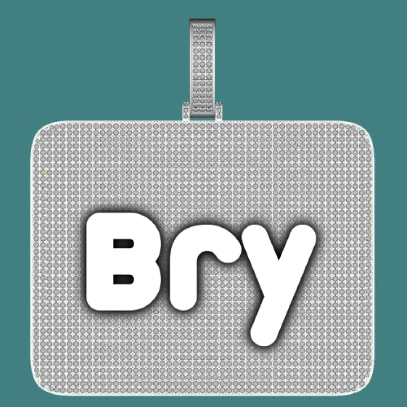 CUSTOM LETTER NECKLACE 3D BIG SQUARE sold by The GUU Shop