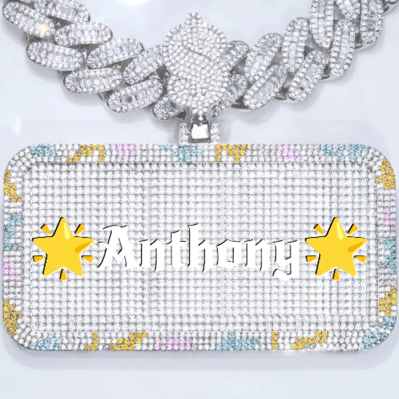 CUSTOM LETTER NECKLACE 3D COLORFUL SQUARE sold by The GUU Shop