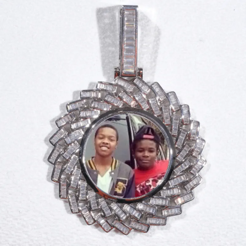 Large 3D Baguette Custom Picture Pendant sold by The GUU Shop