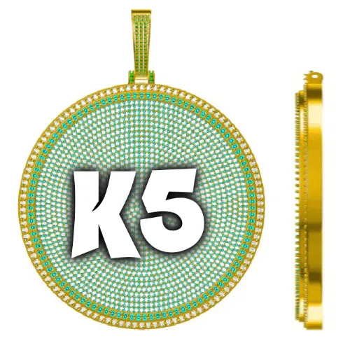 CUSTOM LETTER NECKLACE 3D BIG DISC sold by The GUU Shop