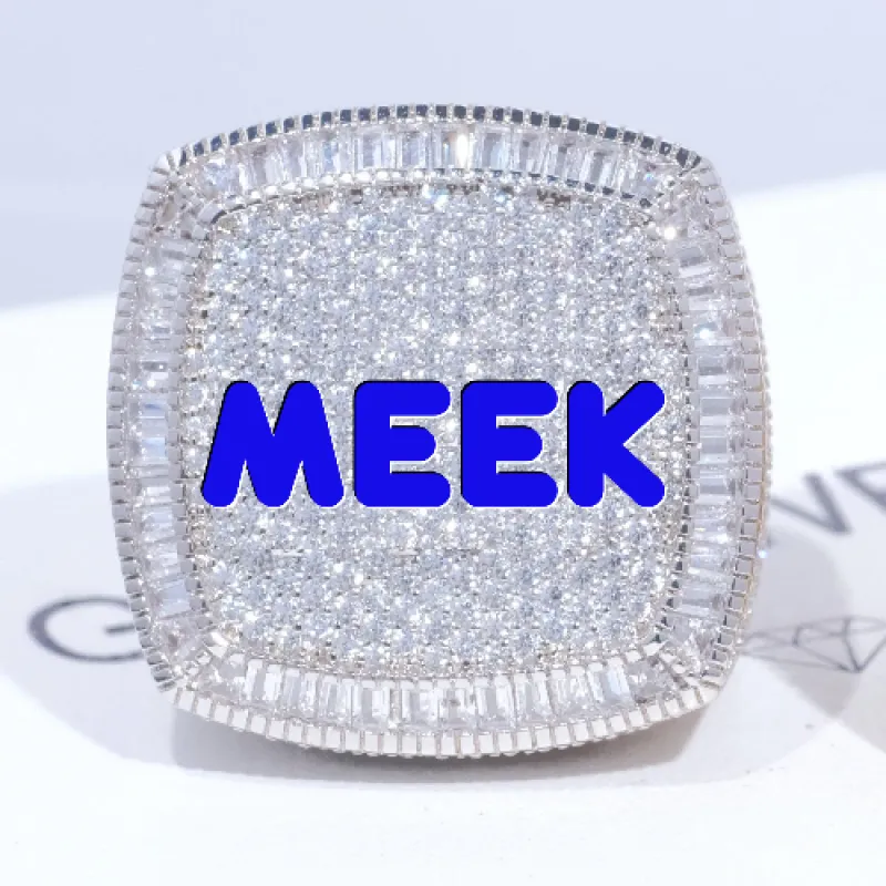 CUSTOM LETTER 3D ICED RING sold by The GUU Shop