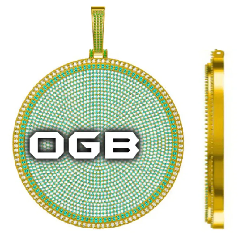 CUSTOM LETTER NECKLACE 3D BIG DISC sold by The GUU Shop