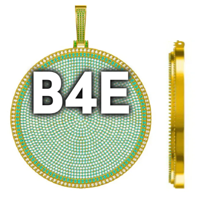 CUSTOM LETTER NECKLACE 3D BIG DISC sold by The GUU Shop