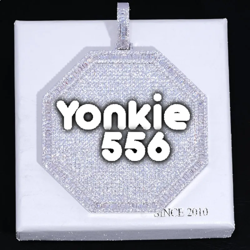 CUSTOM LETTER NECKLACE 3D BIG OCTAGON sold by The GUU Shop