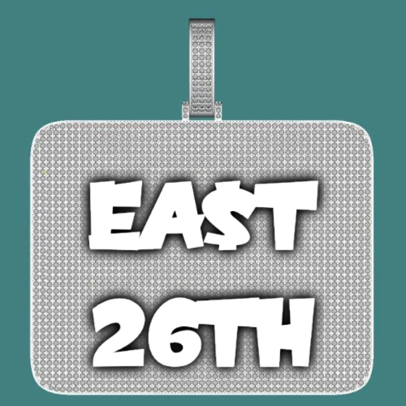 CUSTOM LETTER NECKLACE 3D BIG SQUARE sold by The GUU Shop