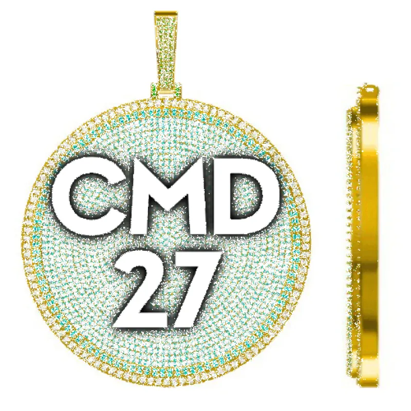 CUSTOM LETTER NECKLACE 3D BIG DISC sold by The GUU Shop