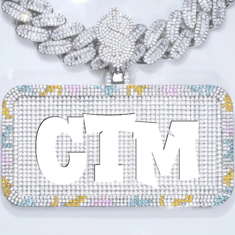 CUSTOM LETTER NECKLACE 3D COLORFUL SQUARE sold by The GUU Shop