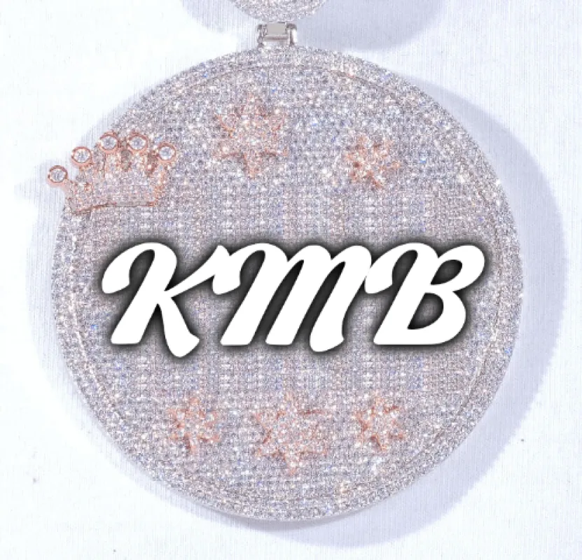 CUSTOM LETTER NECKLACE 3D BIG CROWN DISC sold by The GUU Shop