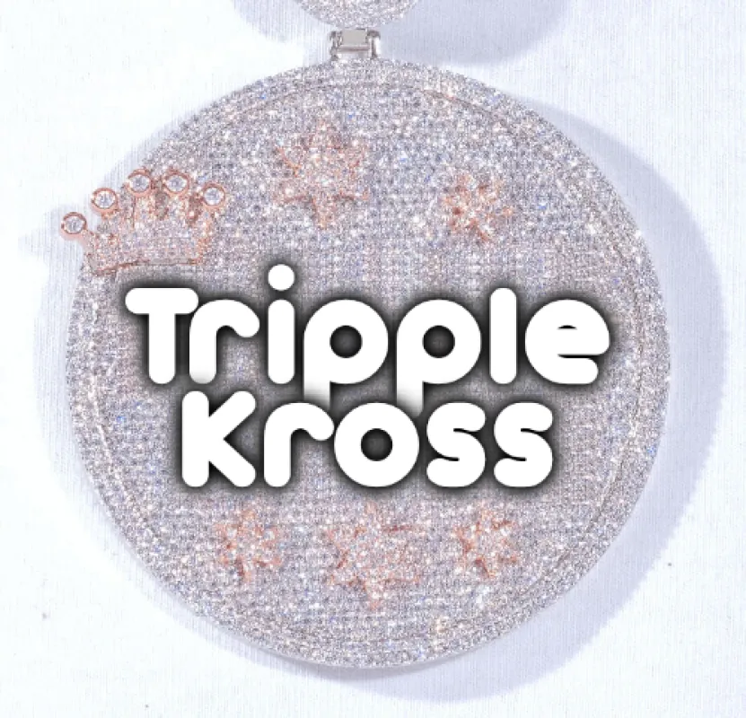 CUSTOM LETTER NECKLACE 3D BIG CROWN DISC sold by The GUU Shop