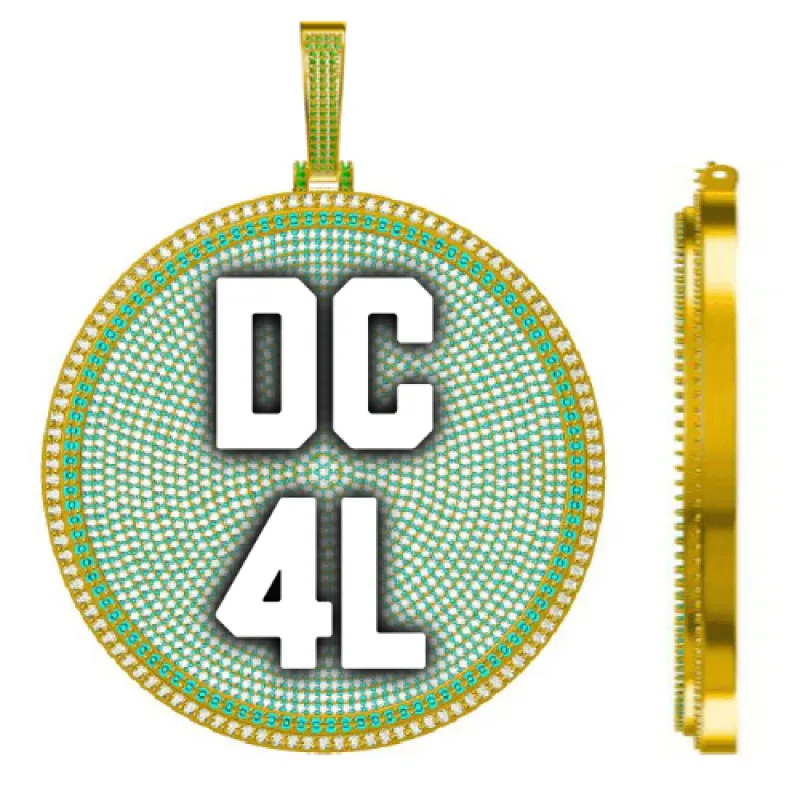 CUSTOM LETTER NECKLACE 3D BIG DISC sold by The GUU Shop