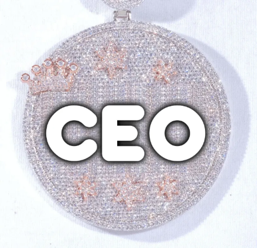 CUSTOM LETTER NECKLACE 3D BIG CROWN DISC made by The GUU Shop